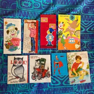 Vintage 1960’s Boy Birthday Cards Lot of 8